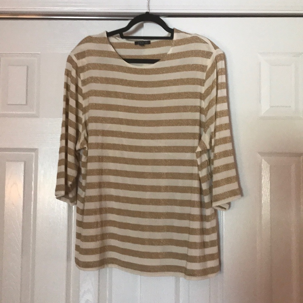 Vikki Vi gold striped top.